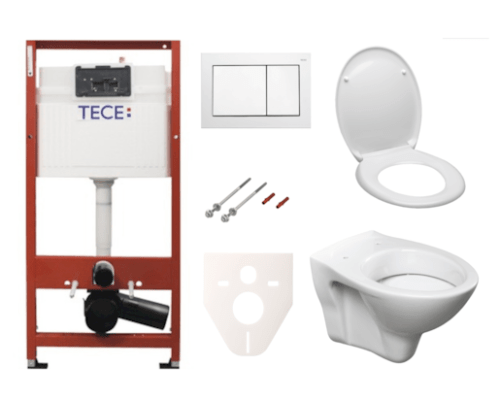 Závěsný set WC S-line + modul TECE s tlačítkem TECEbase (bílá) SIKOTSD0 Tece