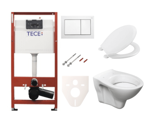 Závěsný set WC S-line + modul TECE s tlačítkem TECEbase (bílá) SIKOTSR0 Tece