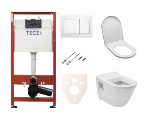 Závěsný set WC Vitra S50 + modul TECE s tlačítkem TECEbase (bílá) SIKOTSV0 Tece