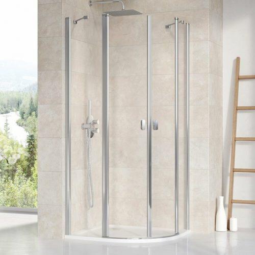 Sprchový kout čtvrtkruh 80x80x195 cm Ravak Chrome chrom lesklý 3Q140C00Z1 Ravak
