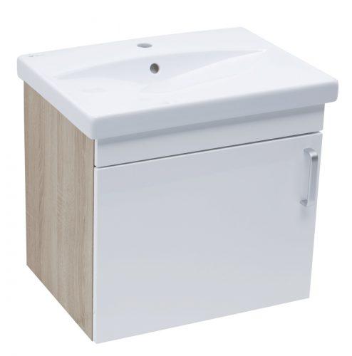 Koupelnová skříňka s umyvadlem Naturel Vario Dekor 60x51x40 cm bílá lesk VARIO260DBBL Naturel