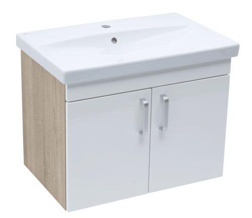 Koupelnová skříňka s umyvadlem Naturel Vario Dekor 70x51x40 cm bílá lesk VARIO270DBBL Naturel