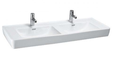 Dvojumyvadlo Laufen Laufen Pro 130x48 cm dva otvory pro baterii H8149670001041 Laufen