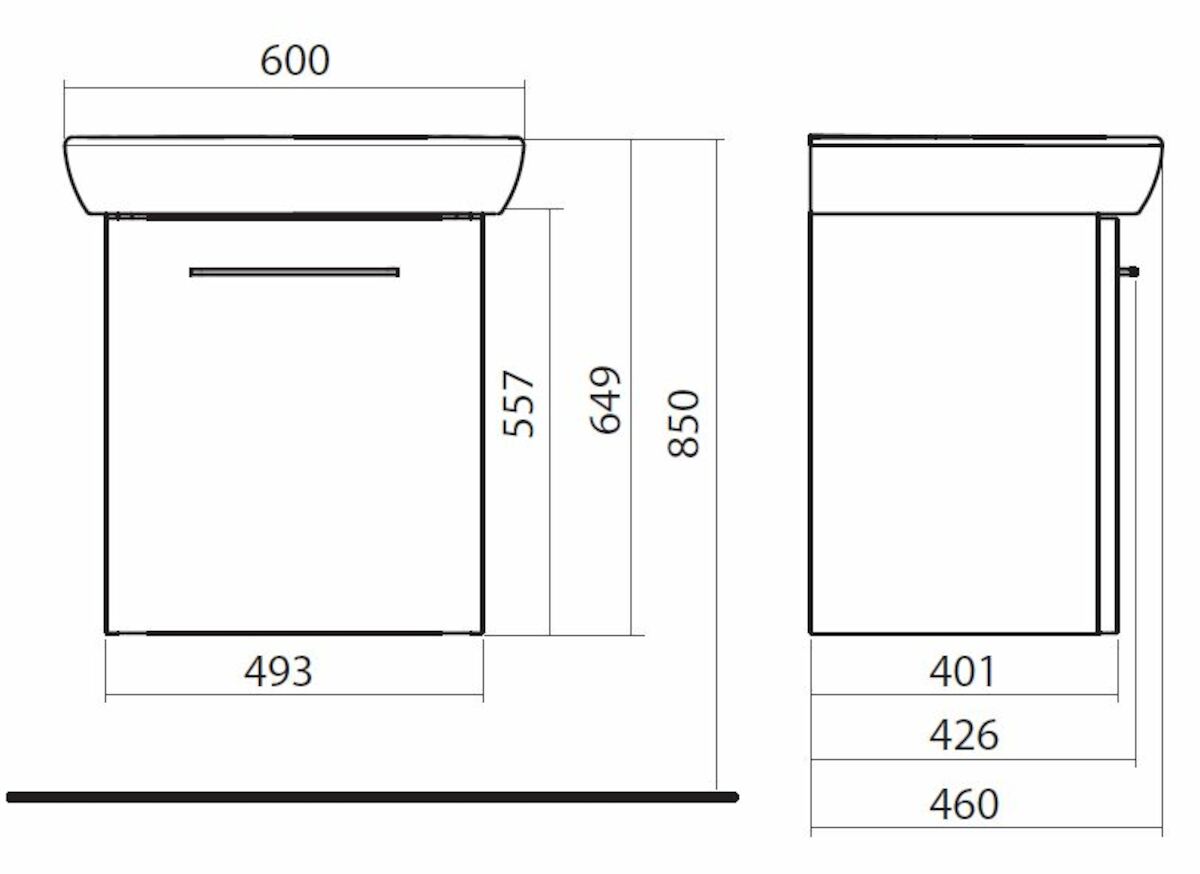 Koupelnová skříňka s umyvadlem Kolo Nova Pro 60x46x64