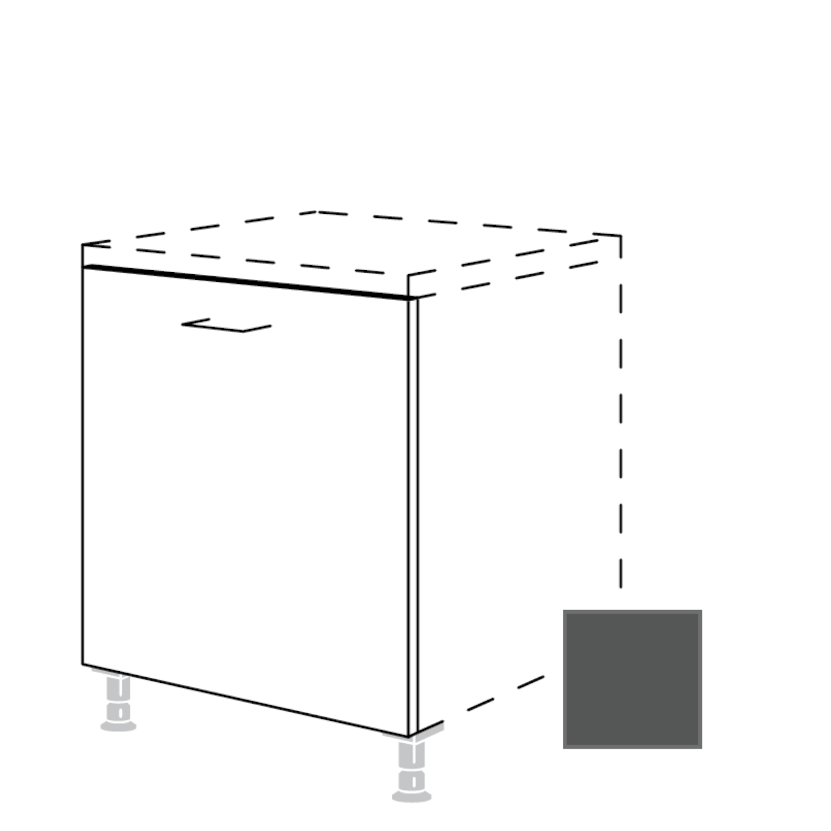 Kuchyňská dvířka na myčku spodní Naturel Terry24 45 cm břidlicová šedá 334.GSBD45I Naturel
