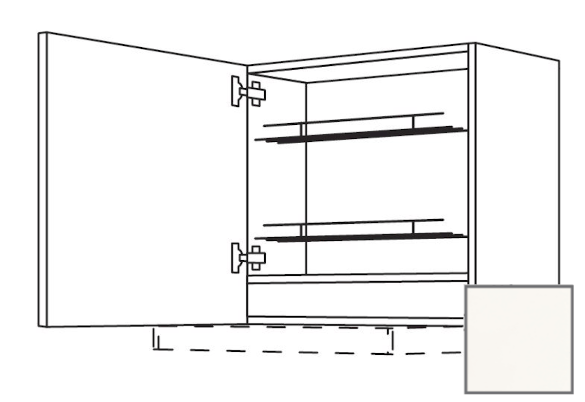 Kuchyňská skříňka horní Naturel Erika24 pro digestoř 60x72x35 cm bílá lesk 450.WDAF657LN Naturel