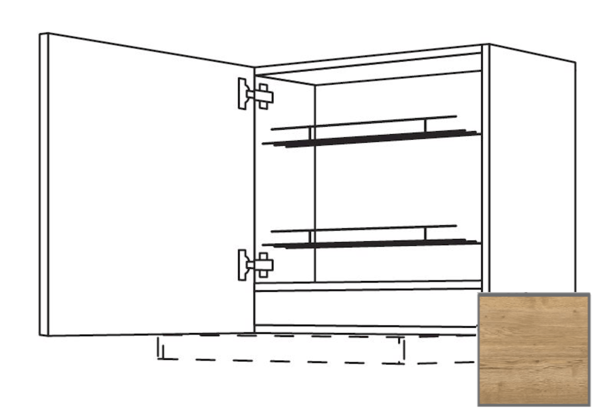 Kuchyňská skříňka horní Naturel Sente24 pro digestoř 60x72x35 cm dub sierra 405.WDAF657LN Naturel