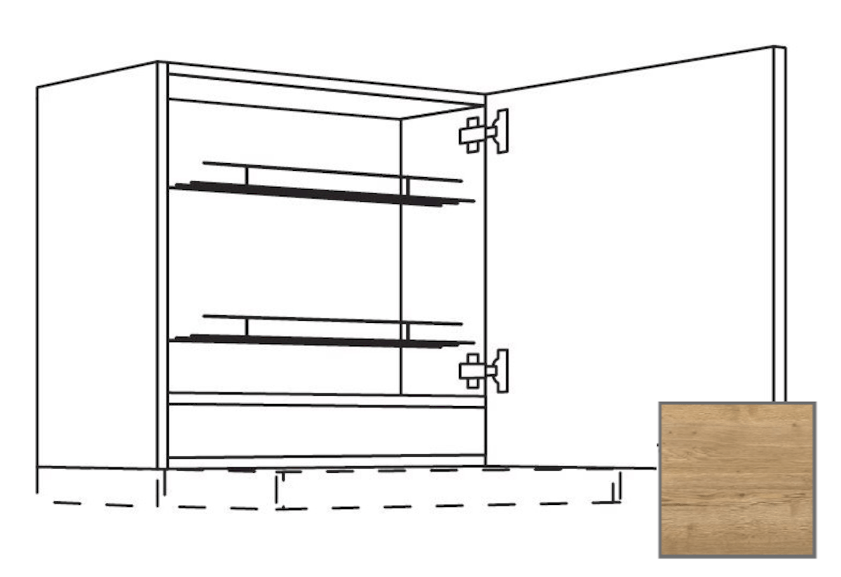 Kuchyňská skříňka horní Naturel Sente24 pro digestoř 60x72x35 cm dub sierra 405.WDAF657RN Naturel