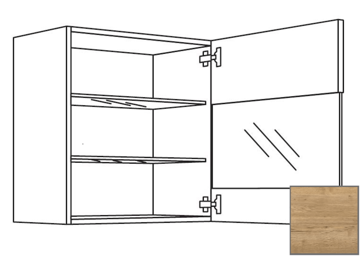 Kuchyňská skříňka horní Naturel Sente24 s dvířky 45x72x35 cm dub sierra 405.WGLS451R Naturel
