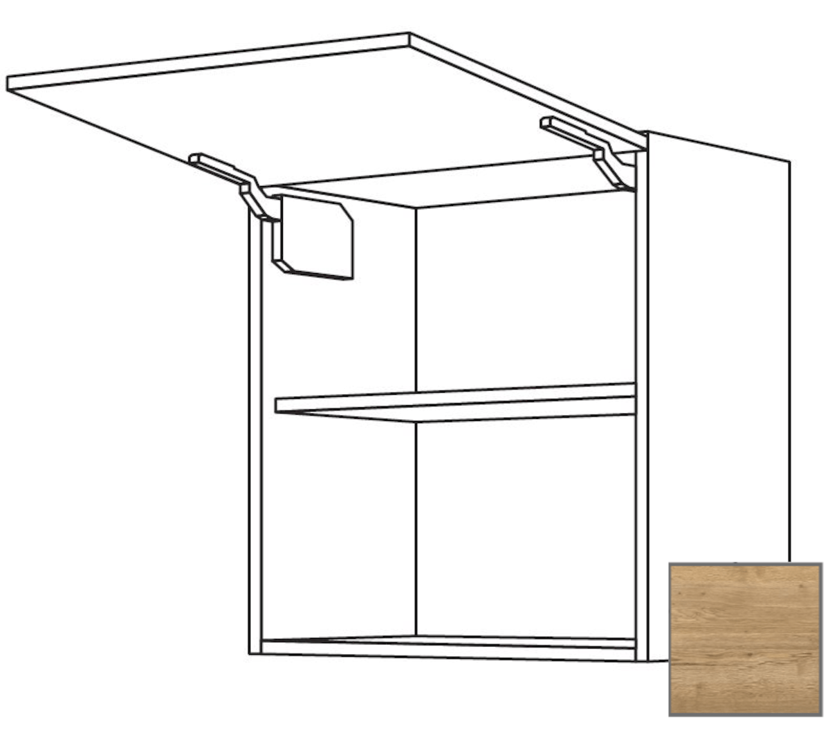 Kuchyňská skříňka horní Naturel Sente24 výklopná 60x72x35 cm dub sierra 405.WM601 Naturel