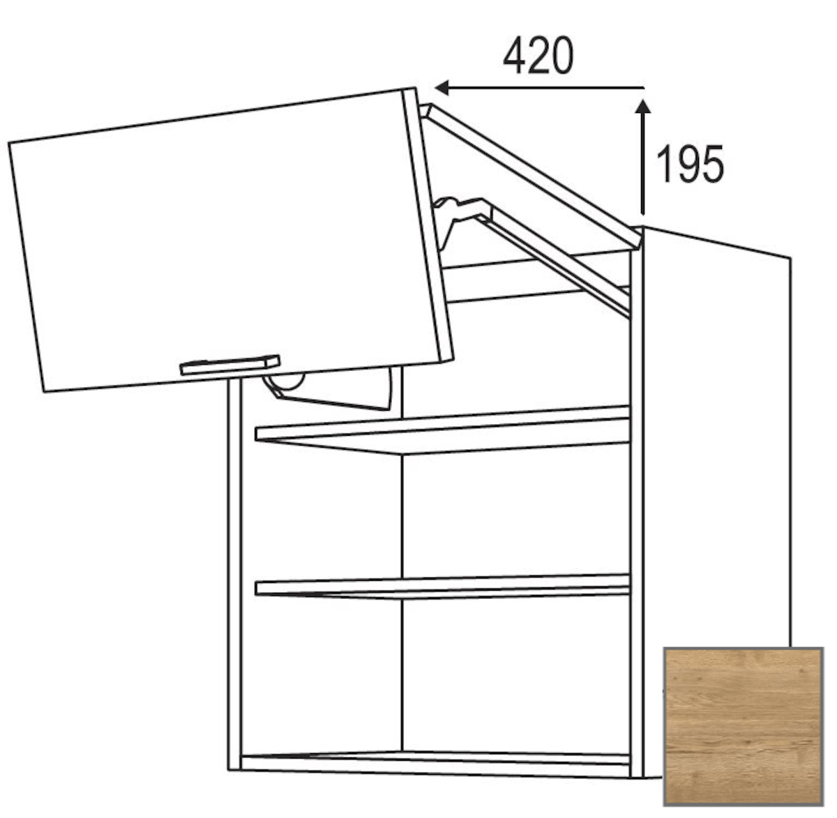 Kuchyňská skříňka horní Naturel Sente24 zlamovací 60x72x35 cm dub sierra 405.WFL601 Naturel