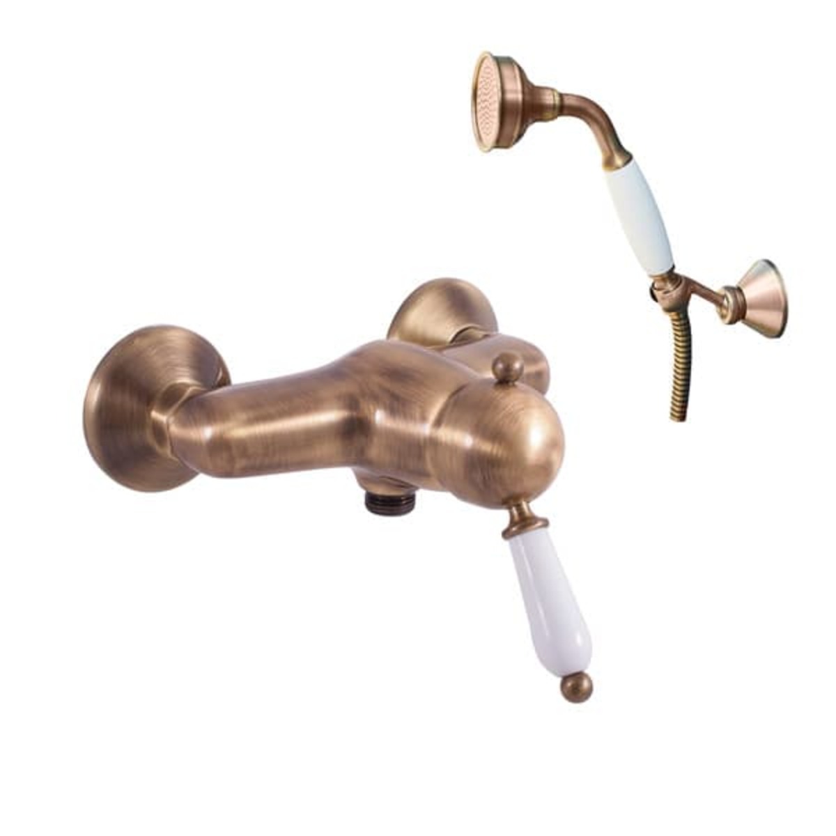 Sprchová baterie RAV SLEZÁK LABE se sprchovým setem 150 mm stará mosaz L581.5/2SM RAV SLEZÁK