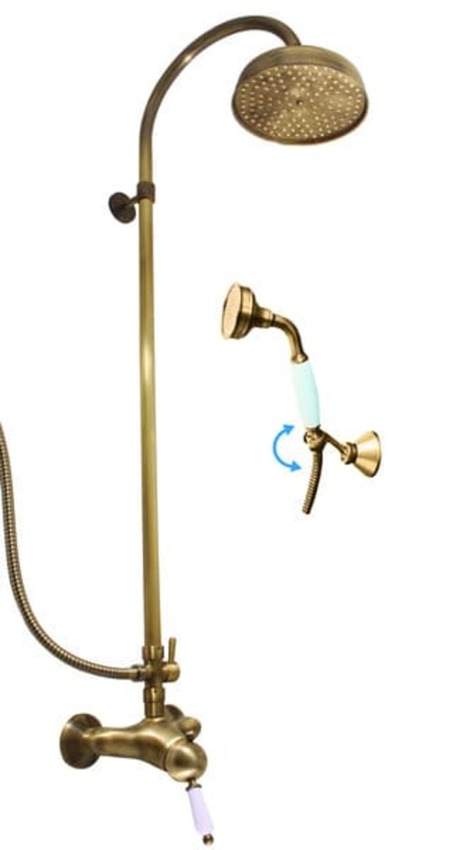 Sprchová baterie RAV SLEZÁK LABE se sprchovým setem 150 mm stará mosaz L581.5/3SM RAV SLEZÁK