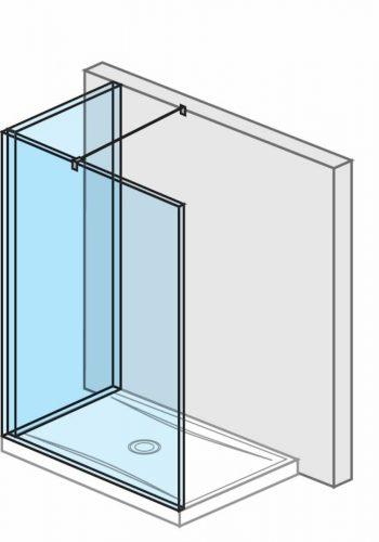 Sprchová zástěna walk-in 130x90x200 cm Jika Pure chrom lesklý H2694240026681 Jika