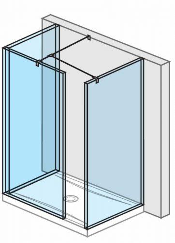 Sprchová zástěna walk-in 68x90x200 cm Jika Pure chrom lesklý H2684270026681 Jika