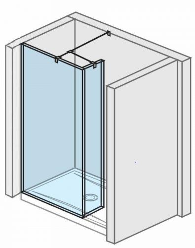 Sprchová zástěna walk-in 70x0x200 cm Jika Pure chrom lesklý H2684220026681 Jika