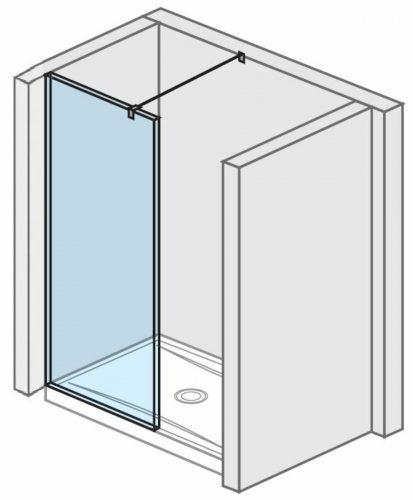 Sprchová zástěna walk-in 80x200 cm Jika Pure chrom lesklý H2684200026681 Jika