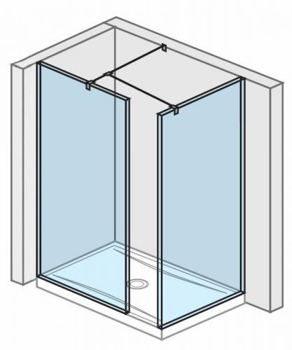 Sprchová zástěna walk-in 80x80x200 cm Jika Pure chrom lesklý H2684250026681 Jika