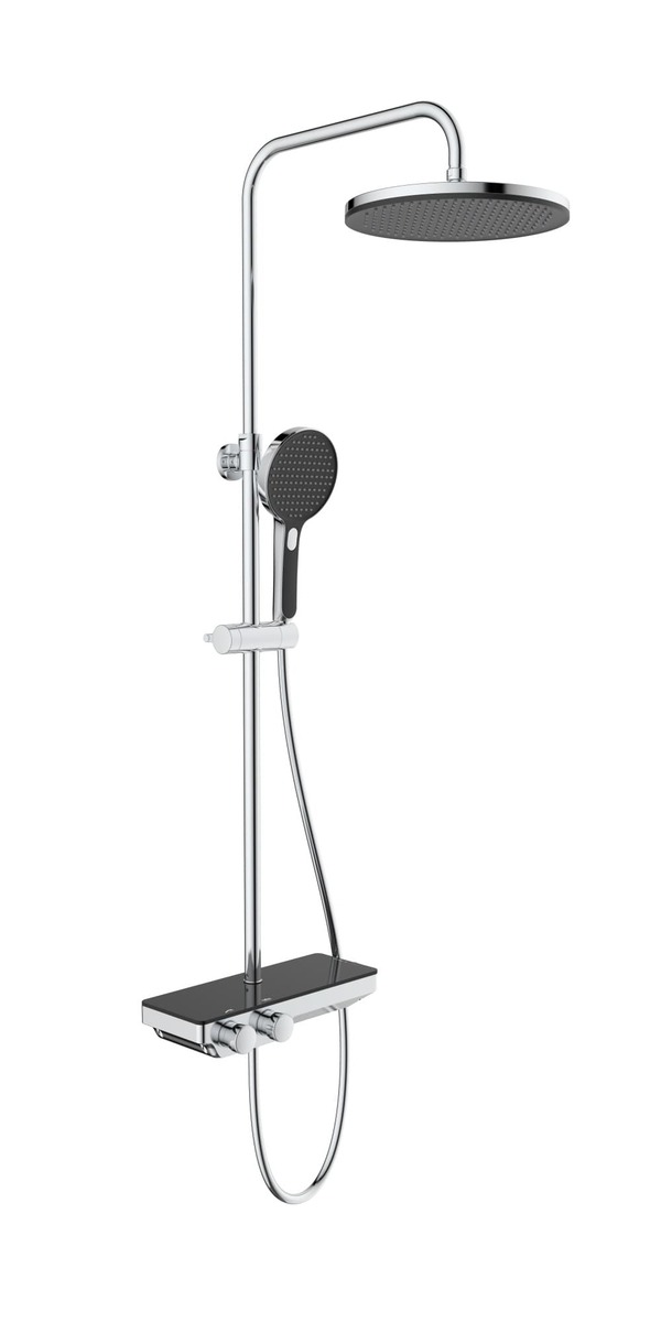 Sprchový systém Swiss Aqua Technologies na stěnu s termostatickou baterií černá/chrom SATSSTPBCHC Swiss Aqua Technologies