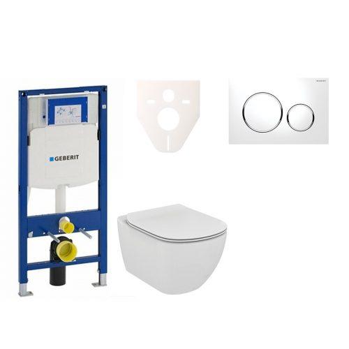 Závěsný set Ideal Standard WC TESI Rimless + modul Geberit Duofix s tlačítkem Sigma 20 (bílá/chrom lesk) 111.300.00.5 NE4 Ideal Standard