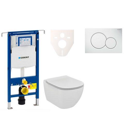 Závěsný set WC Ideal Standard TESI Rimless + modul Geberit Duofix Speciál s tlačítkem Sigma 01 (bílé) 111.355.00.5 NE1 Ideal Standard