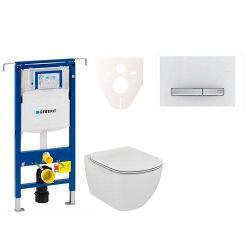 Závěsný set WC Ideal Standard TESI Rimless + modul Geberit Duofix Speciál s tlačítkem Sigma 50 (alpská bílá) 111.355.00.5 NE8 Ideal Standard