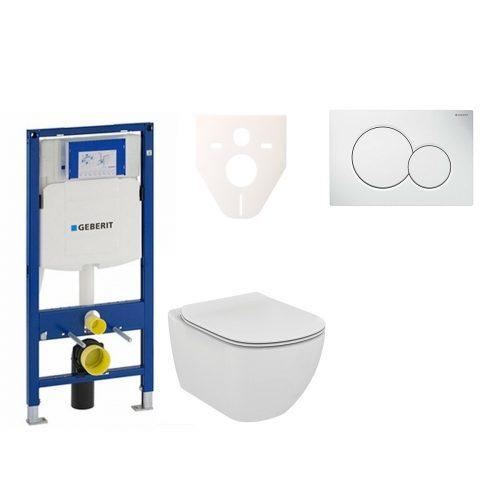 Závěsný set WC Ideal Standard TESI Rimless + modul Geberit Duofix s tlačítkem Sigma 01 (bílé) 111.300.00.5 NE1 Ideal Standard