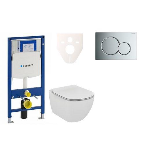 Závěsný set WC Ideal Standard TESI Rimless + modul Geberit Duofix s tlačítkem Sigma 01 chrom 111.300.00.5 NE2 Ideal Standard