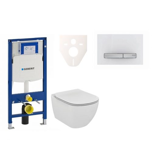 Závěsný set WC Ideal Standard TESI Rimless + modul Geberit Duofix s tlačítkem Sigma 50 (alpská bílá) 111.300.00.5 NE8 Ideal Standard