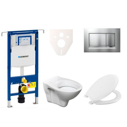 Závěsný set WC S-line + modul Geberit Duofix Speciál s tlačítkem Sigma 30 (chrom mat/lesk) 111.355.00.5 NR7 S-Line