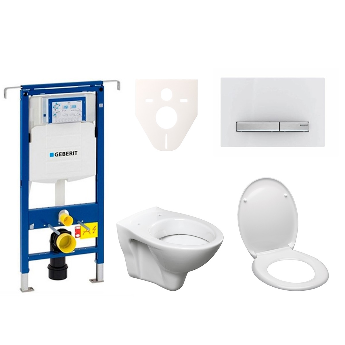 Závěsný set WC S-line + modul Geberit Duofix Speciál s tlačítkem Sigma 50 (alpská bílá) 111.355.00.5 ND8 S-Line