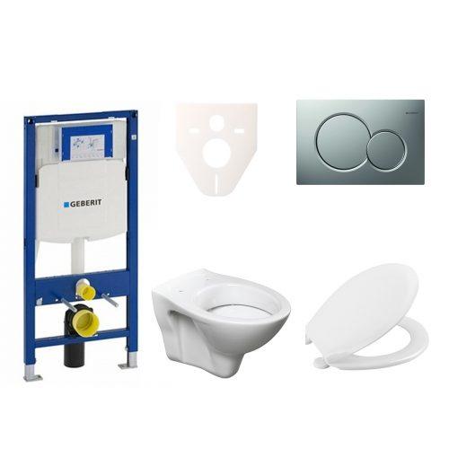 Závěsný set WC S-line + modul Geberit Duofix s tlačítkem Sigma 01 chrom mat 111.300.00.5 NR3 S-Line