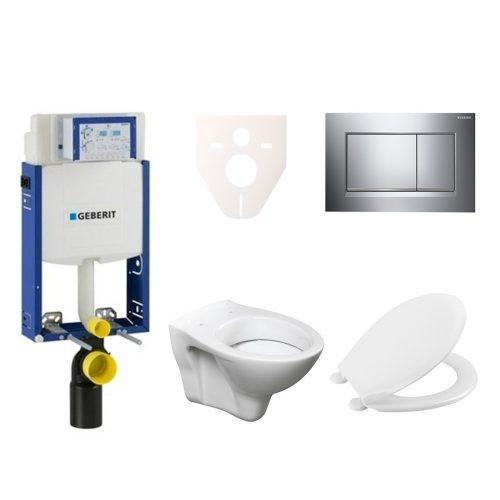 Závěsný set WC S-line + modul Geberit Kombifix s tlačítkem Sigma 30 (chrom lesk/mat) 110.302.00.5 NR6 S-Line