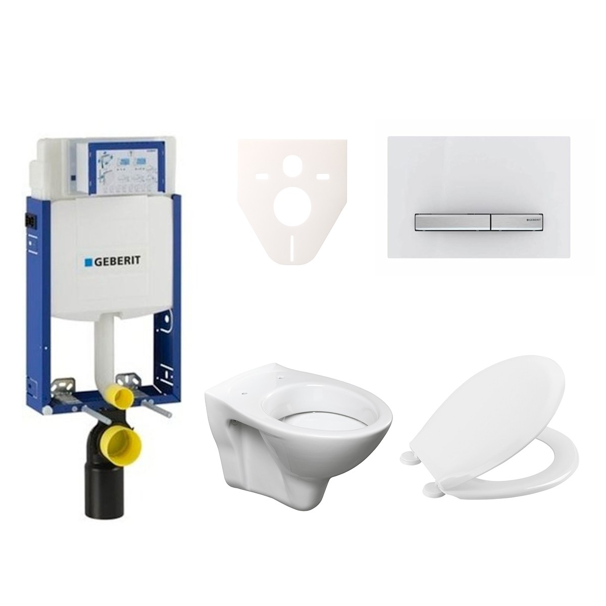 Závěsný set WC S-line + modul Geberit Kombifix s tlačítkem Sigma 50 (alpská bílá) 110.302.00.5 NR8 S-Line
