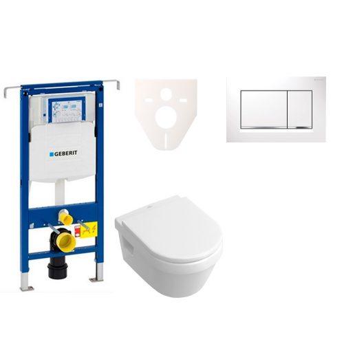 Závěsný set WC Villeroy & Boch Omnia Architectura + modul Geberit Duofix Speciál s tlačítkem Sigma 30 (bílá/chrom lesk) 111.355.00.5 NB5 Villeroy & Boch