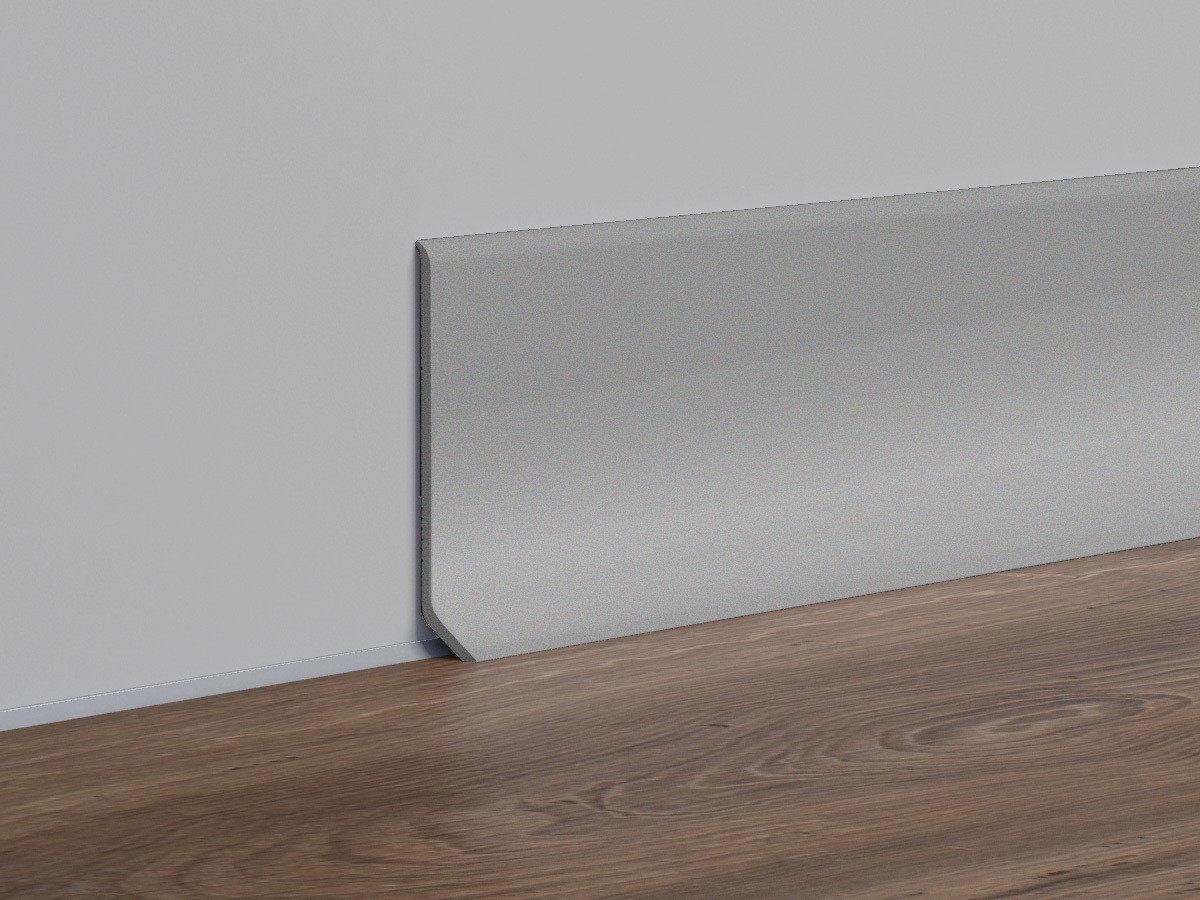 Soklová lišta PVC stříbrošedá