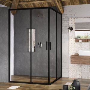Sprchové dveře 100x190 cm Ravak Blix Slim černý lesklý X1XMA0300Z1 Ravak