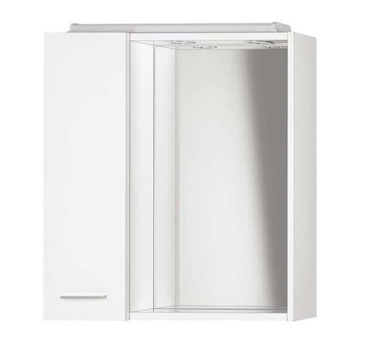 Zrcadlová skříňa Aqualine Zoja 60x60 cm levá bílá s osvětlením 45021 Sapho