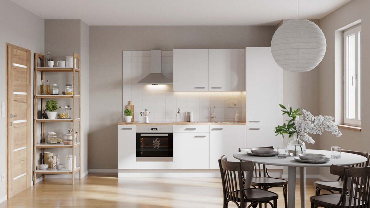Kuchyňská linka Naturel 270 cm lesk bílá EASYBLOK2EL Naturel