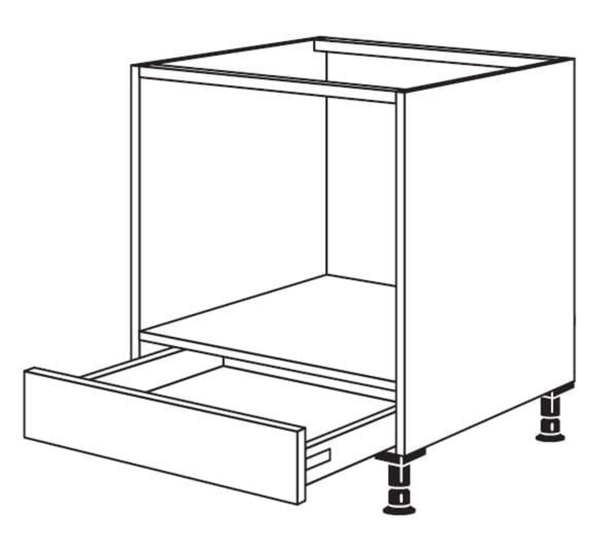 Kuchyňská skříňka spodní Naturel Erika24 pro troubu 60x87x56 cm bílá lesk 450.HUB NO BRAND