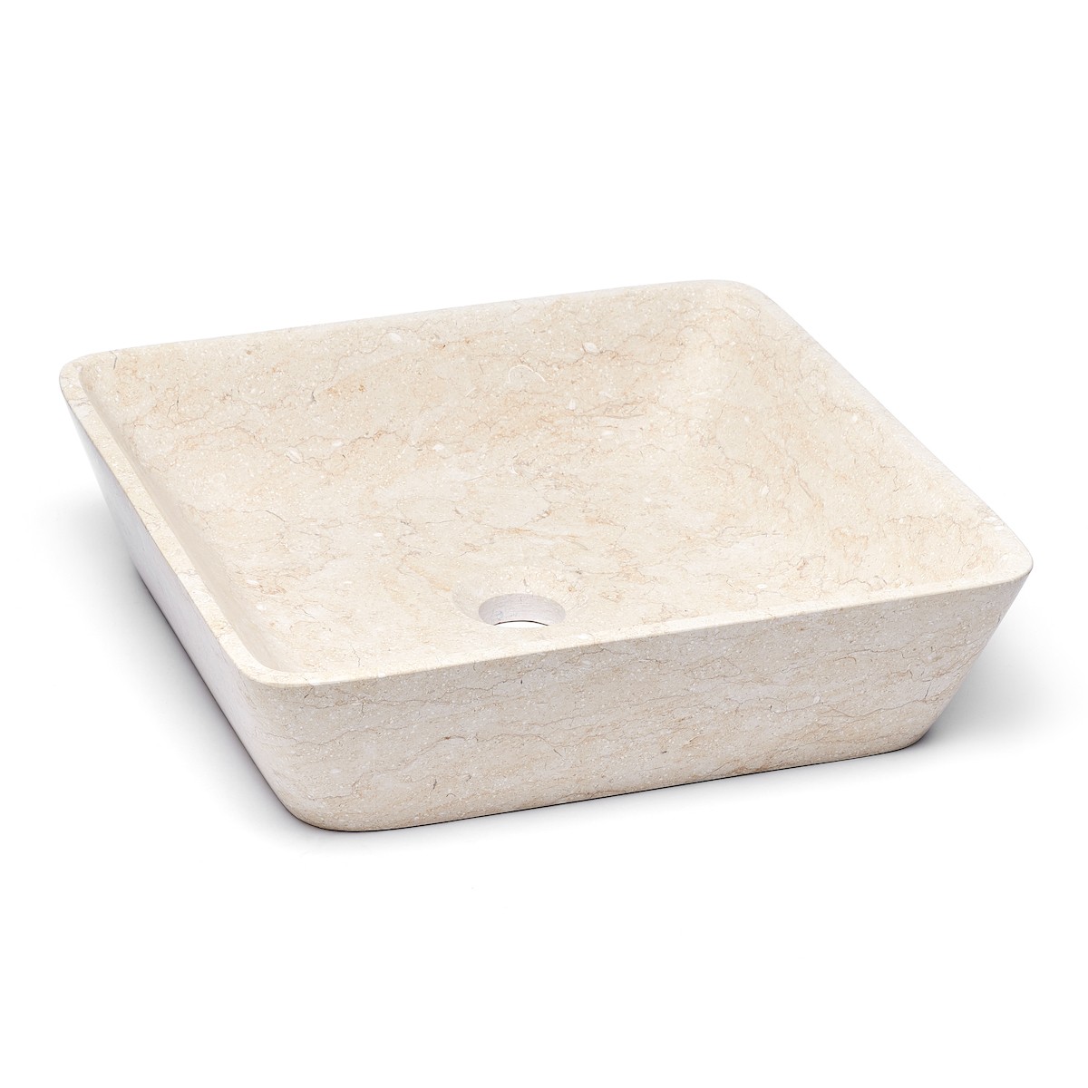 Umyvadlo na desku Triomini Lapis 40x40 cm light beige mat bez přepadu LA4010LB Triomini