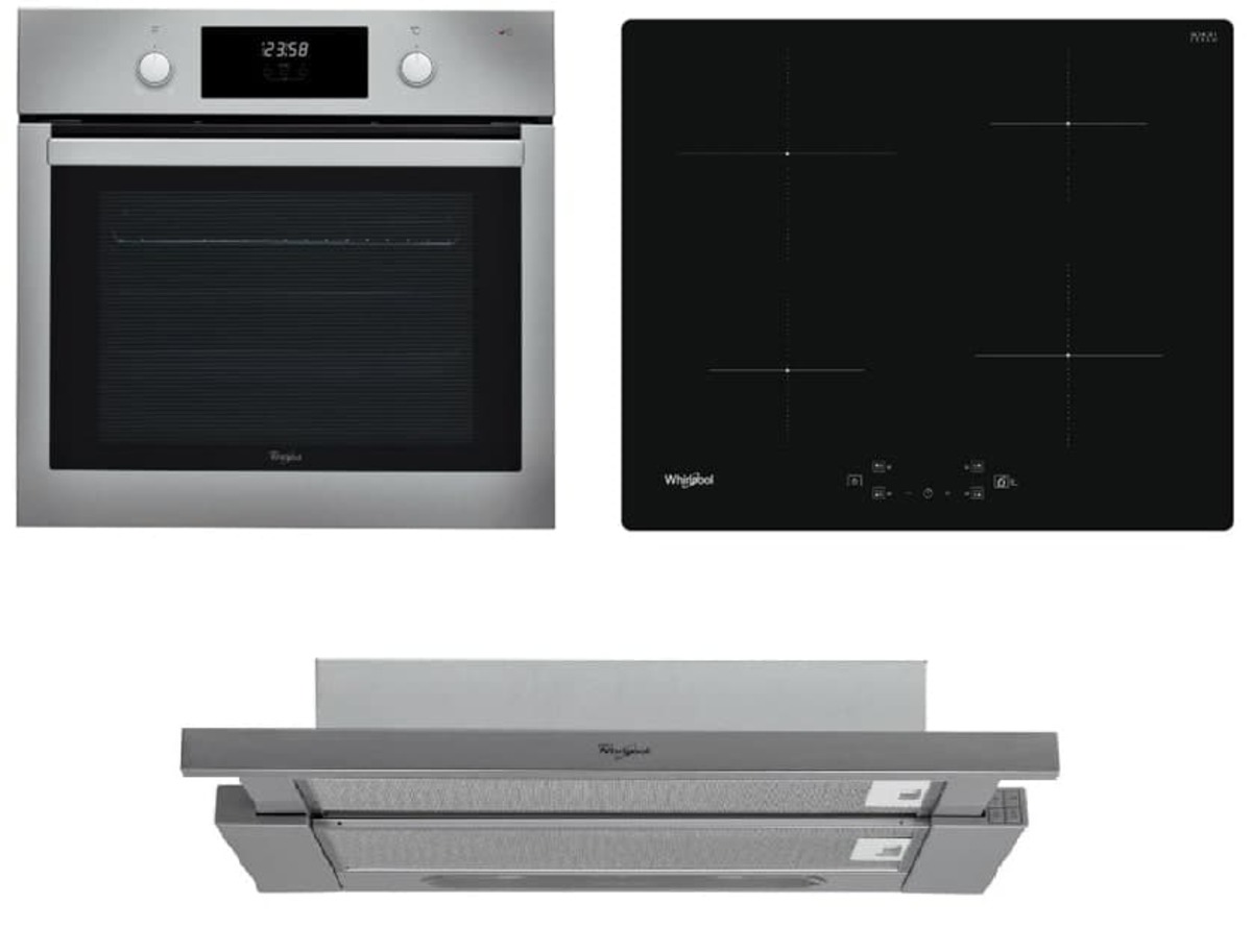 Akční set spotřebičů Whirlpool trouba AKP745IX + indukční deska WSQ7360NE + výsuvný odsavač par AKR7491IX Whirlpool