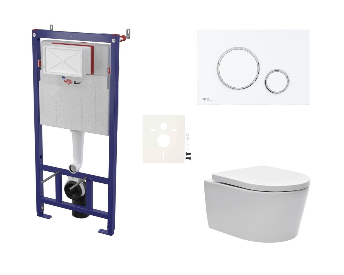 Závěsný wc set do lehkých stěn / předstěnová SAT Brevis SIKOSSBR76K SAT