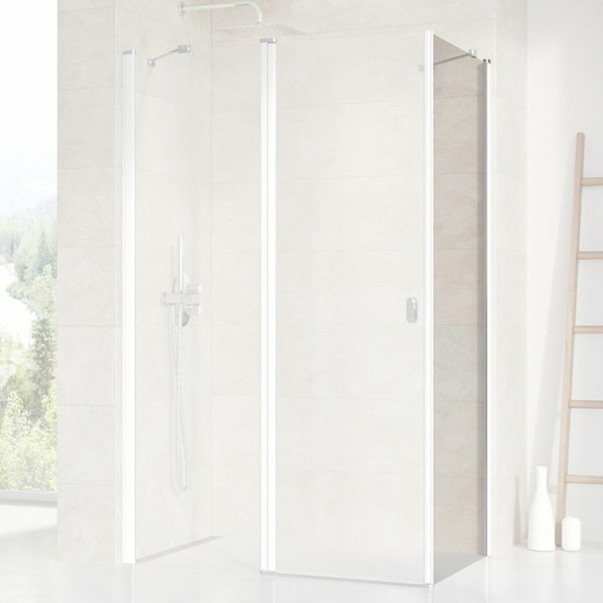 Boční zástěna ke sprchovým dveřím 100x195 cm Ravak Chrome bílá 9QVA0100Z1 Ravak