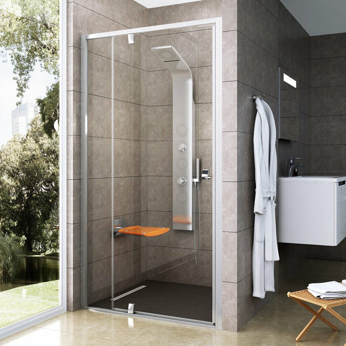 Sprchové dveře 100x190 cm Ravak Pivot chrom lesklý 03GA0C00Z1 Ravak