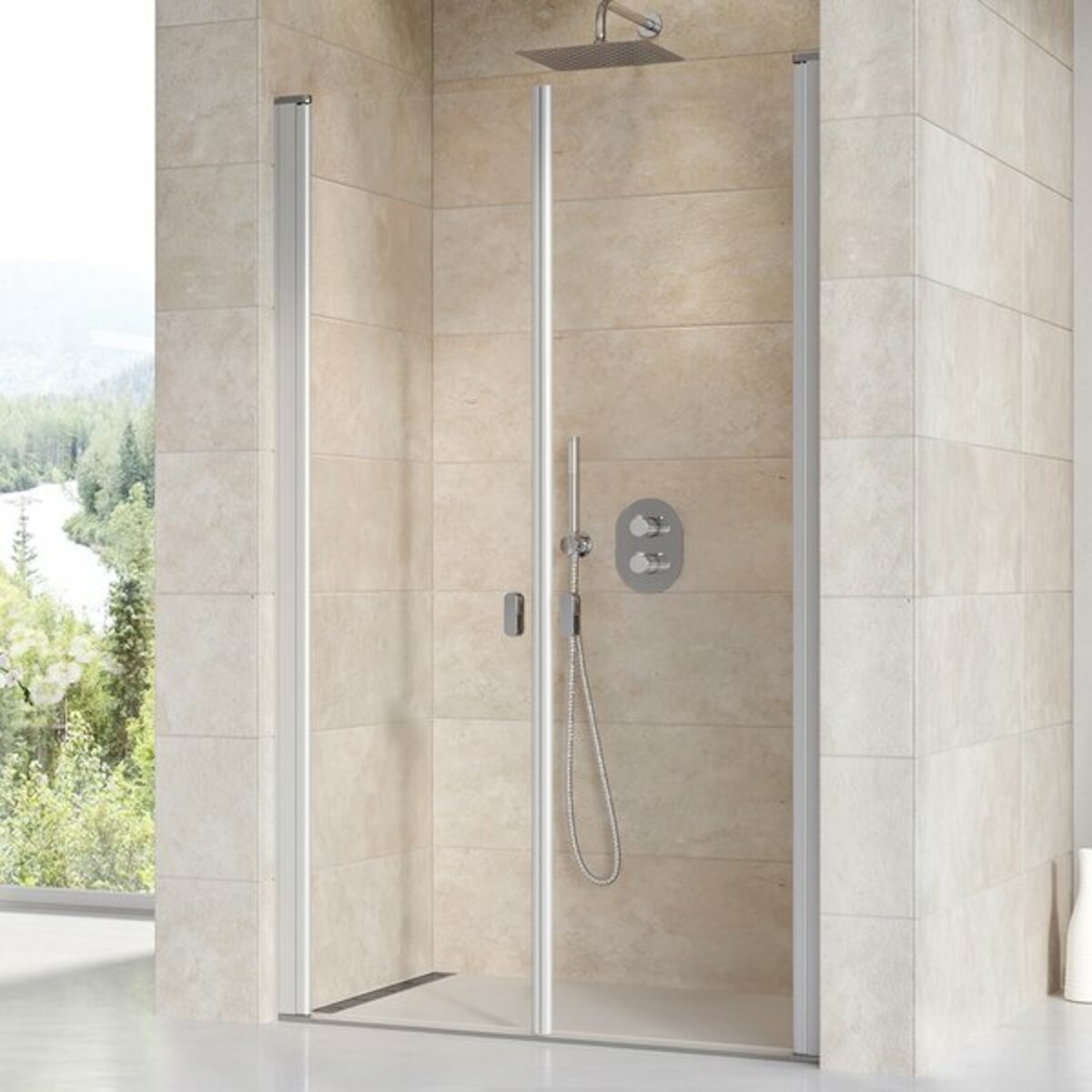 Sprchové dveře 100x195 cm Ravak Chrome chrom matný 0QVACU0LZ1 Ravak