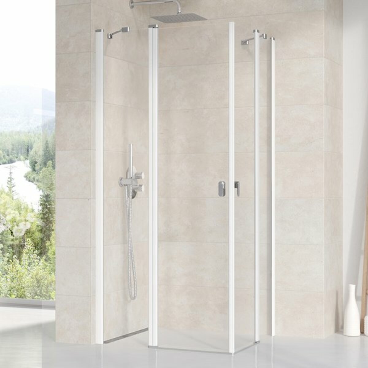 Sprchový kout 100x195 cm Ravak Chrome bílá 1QVA0100Z1 Ravak