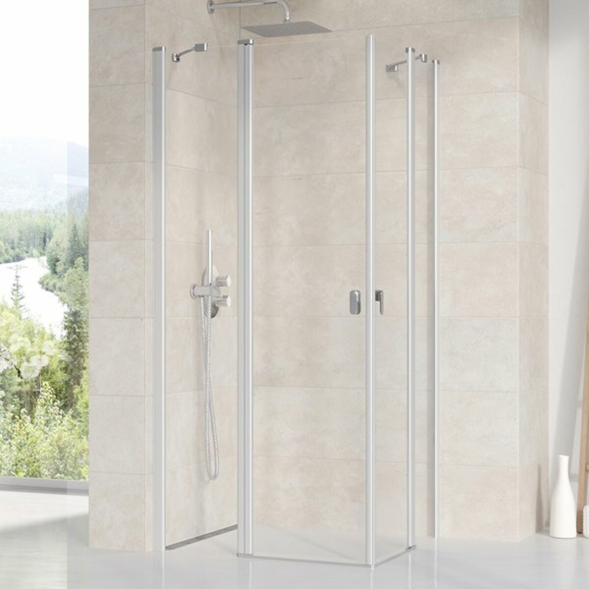 Sprchový kout 120x195 cm Ravak Chrome chrom matný 1QVG0U00Z1 Ravak