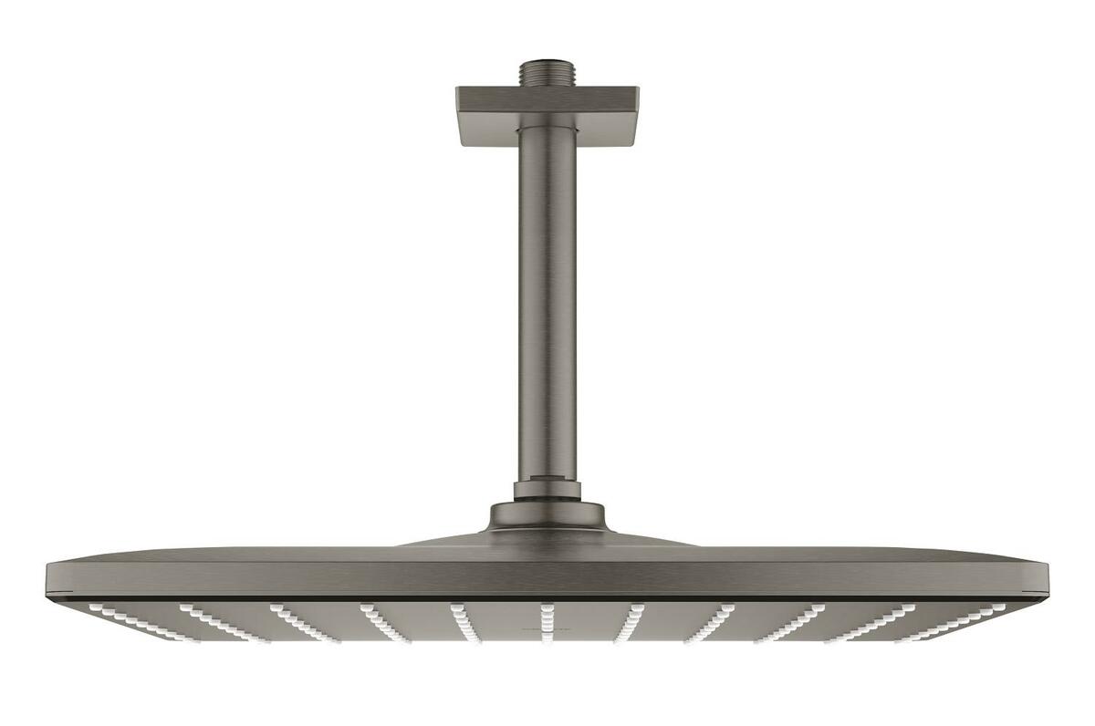 Hlavová sprcha Grohe Rainshower Cube strop včetně sprchového ramena kartáčovaný Hard Graphite 26566AL0 Grohe