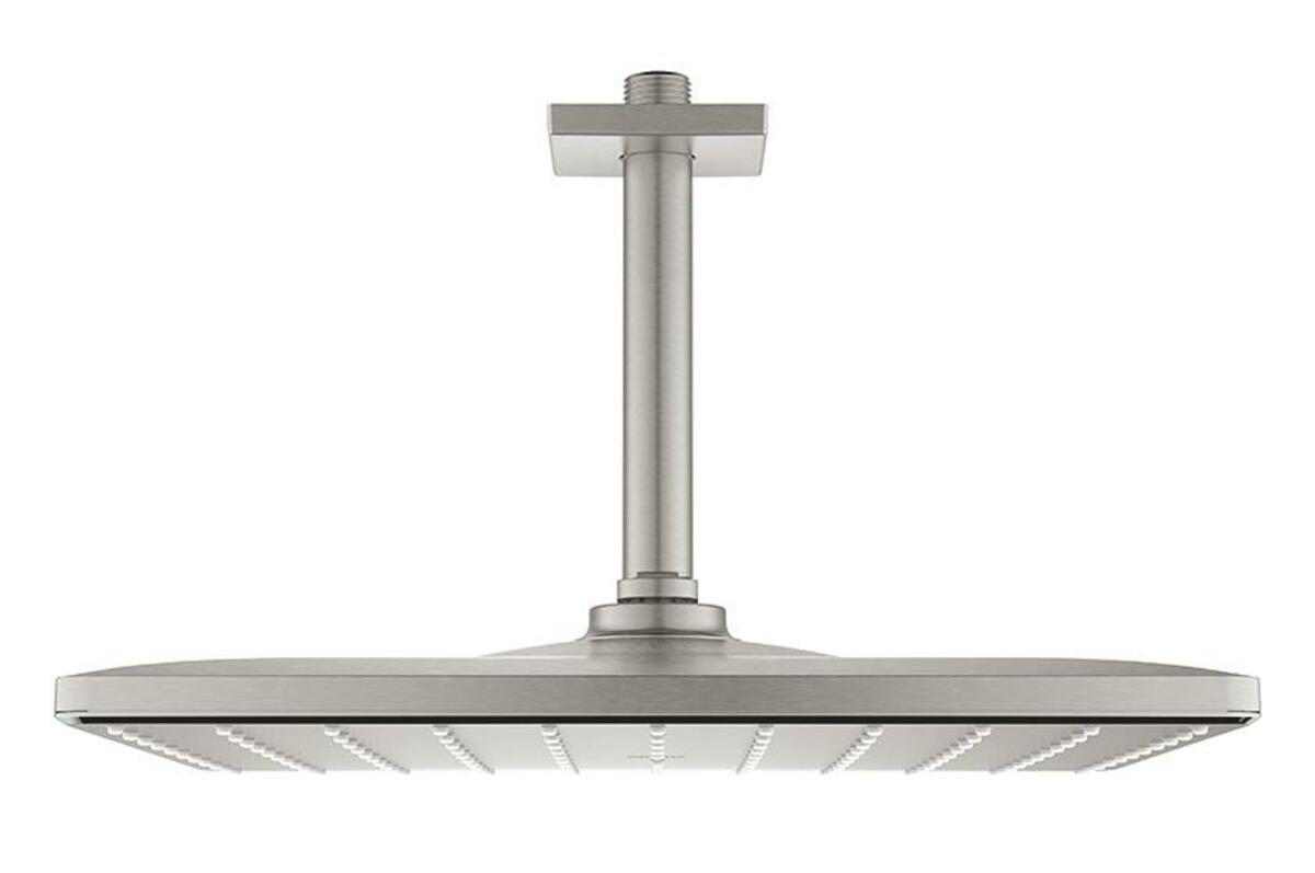 Hlavová sprcha Grohe Rainshower Cube strop včetně sprchového ramena supersteel 26566DC0 Grohe